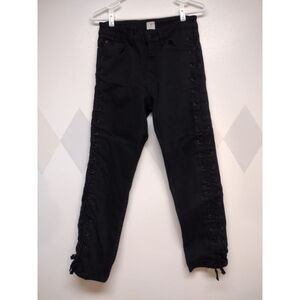 Madison Monroe highrise slim straight crop lace side jean